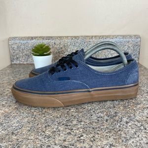 Vans Authentic Off The Wall Classic Blue Canvas/Denim Gum Men size 7 / Women 8.5